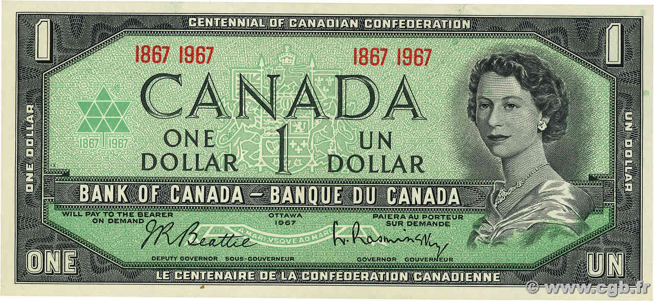 1 Dollar Commémoratif CANADA  1967 P.084a SPL
