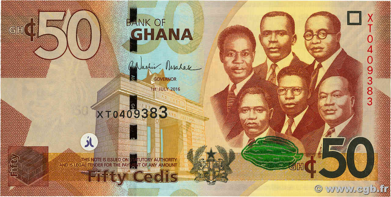 50 Cedis GHANA  2016 P.42d NEUF