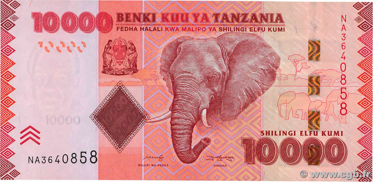 10000 Shilingi TANZANIE  2020 P.44 NEUF