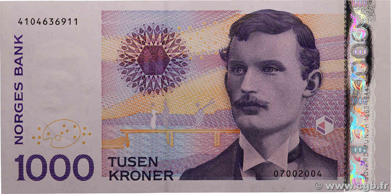 1000 Kroner NORWAY 2004 P.52b 522179 Banknotes