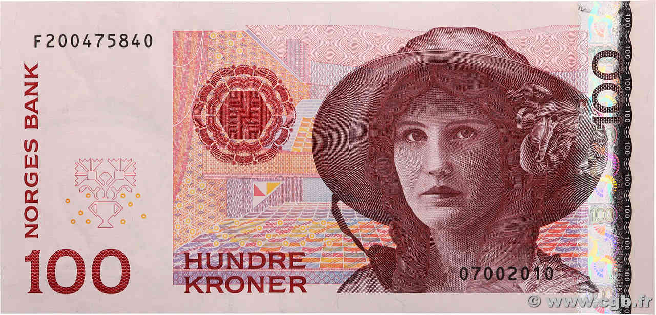 100 Kroner NORWAY  2010 P.49e UNC-