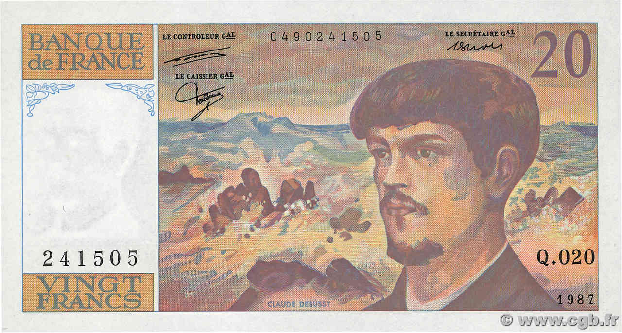 20 Francs DEBUSSY FRANCE  1987 F.66.08 pr.NEUF