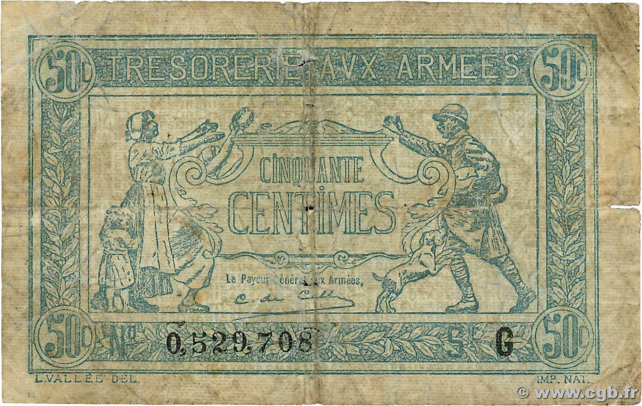 50 Centimes TRÉSORERIE AUX ARMÉES 1917 FRANCE  1917 VF.01.07 B
