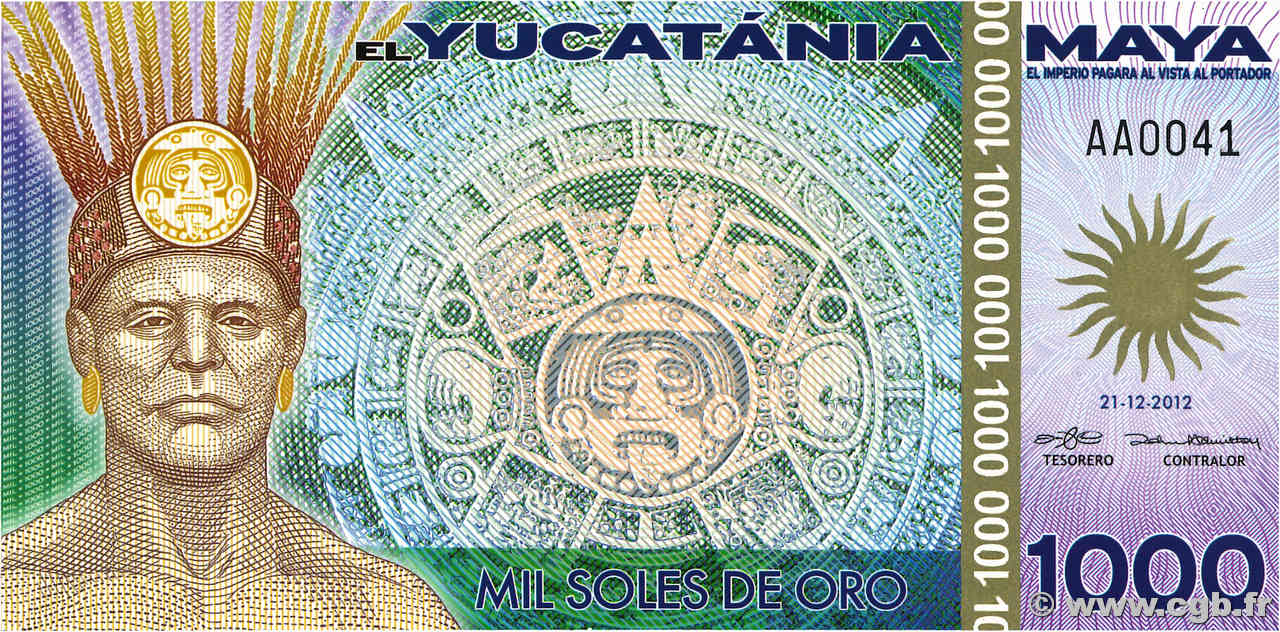 1000 Soles de Oro MEXIQUE  2012 P.- NEUF