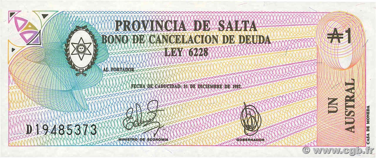 1 Austral ARGENTINE  1986 PS.2612e NEUF