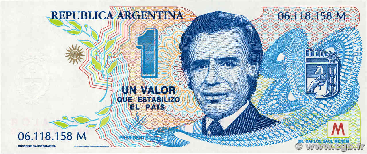 1 Valor ARGENTINA  1989  UNC