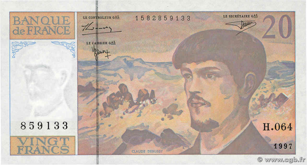 20 Francs DEBUSSY Modifié FRANCE  1997 F.66ter.02-64 NEUF