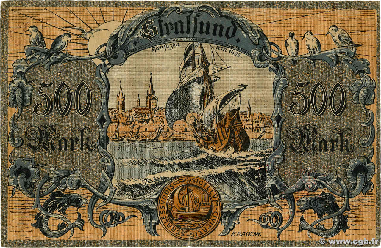 5 Millions Mark ALEMANIA Stralsund 1923 P.- BC+