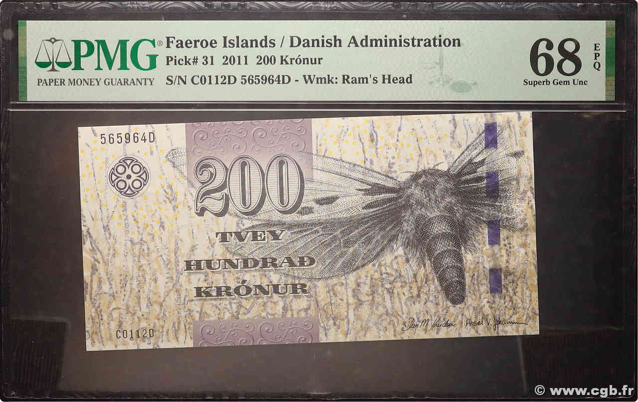 200 Kronur FAROE ISLANDS  2011 P.31 UNC