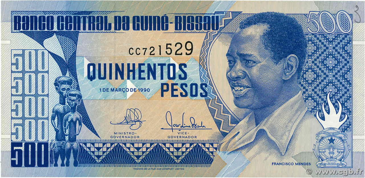 500 Pesos GUINEA-BISSAU  1990 P.12 FDC