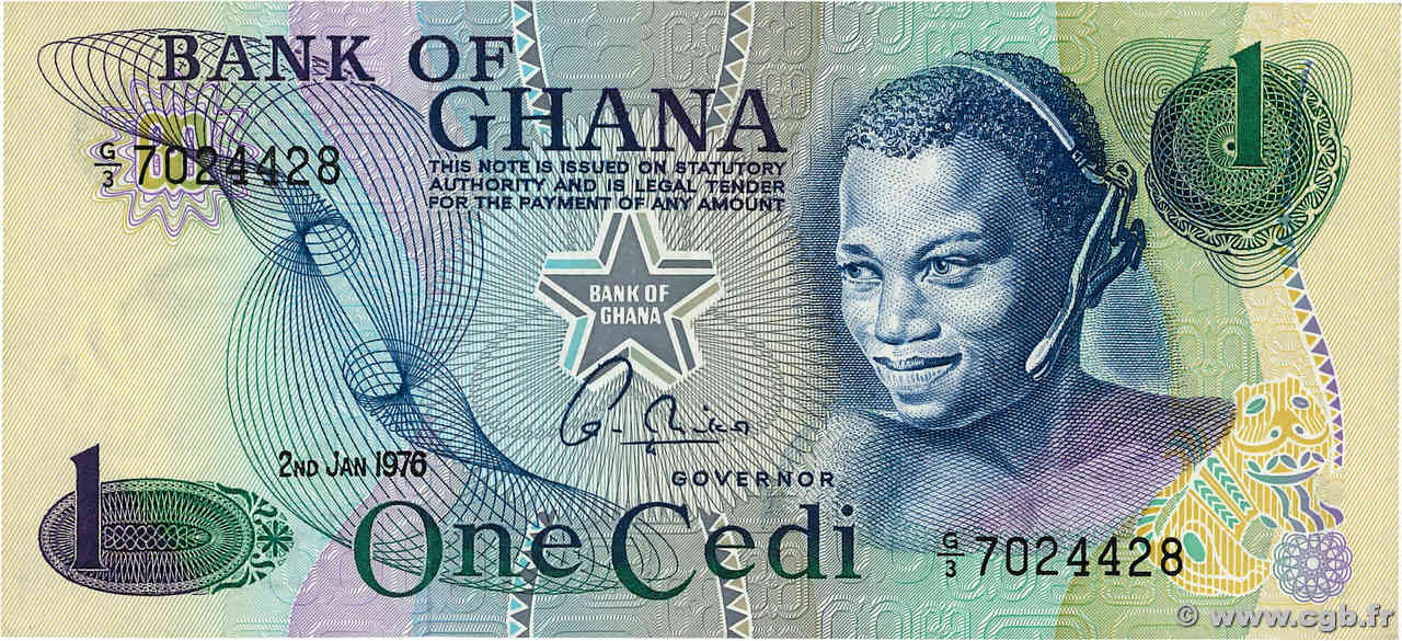 1 Cedi GHANA  1976 P.13c XF