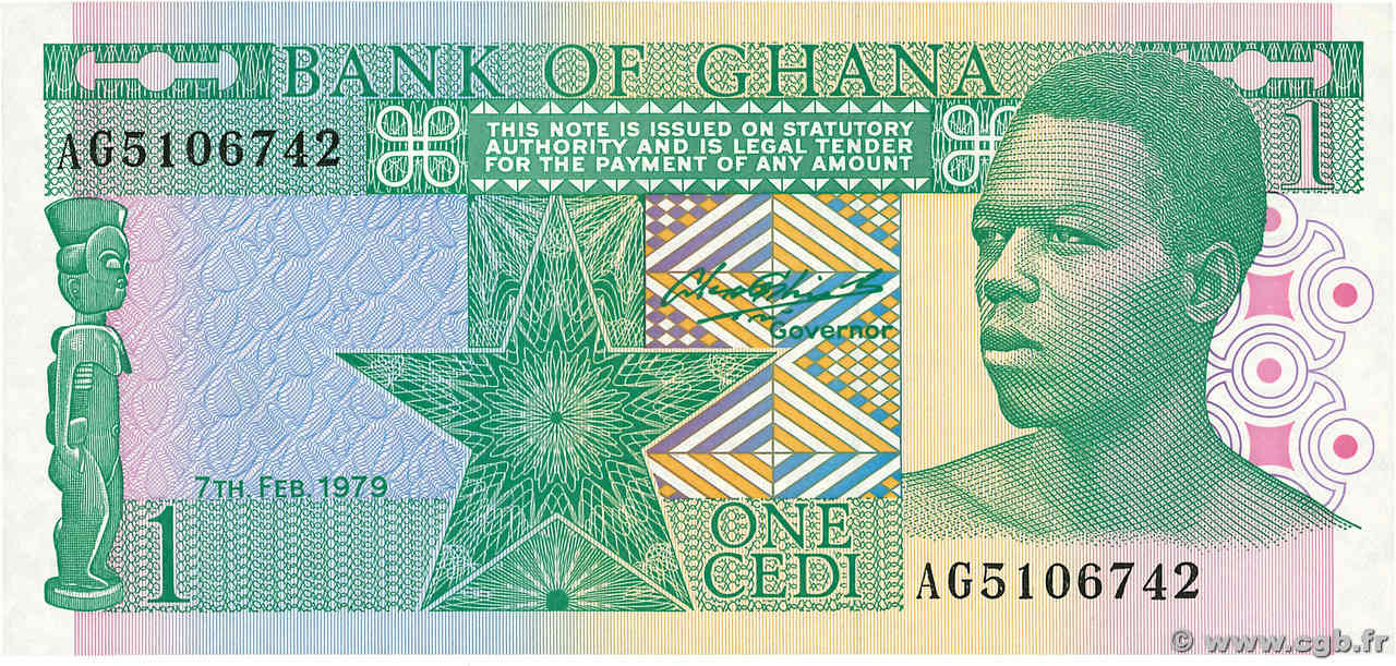 1 Cedi GHANA  1979 P.17a UNC