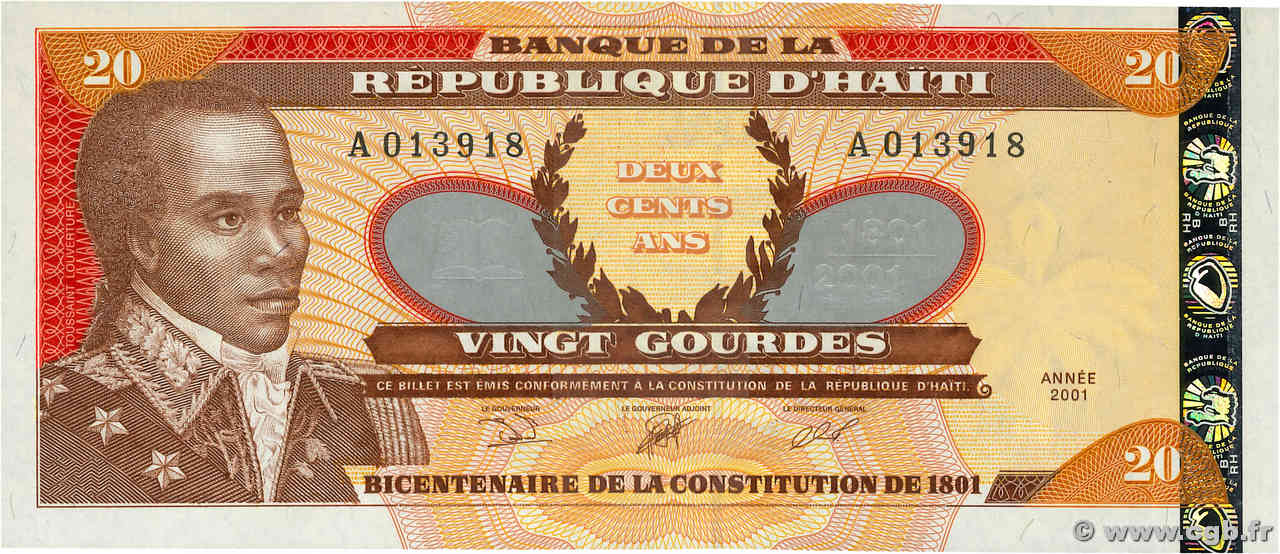 20 Gourdes HAÏTI  2001 P.271 ST