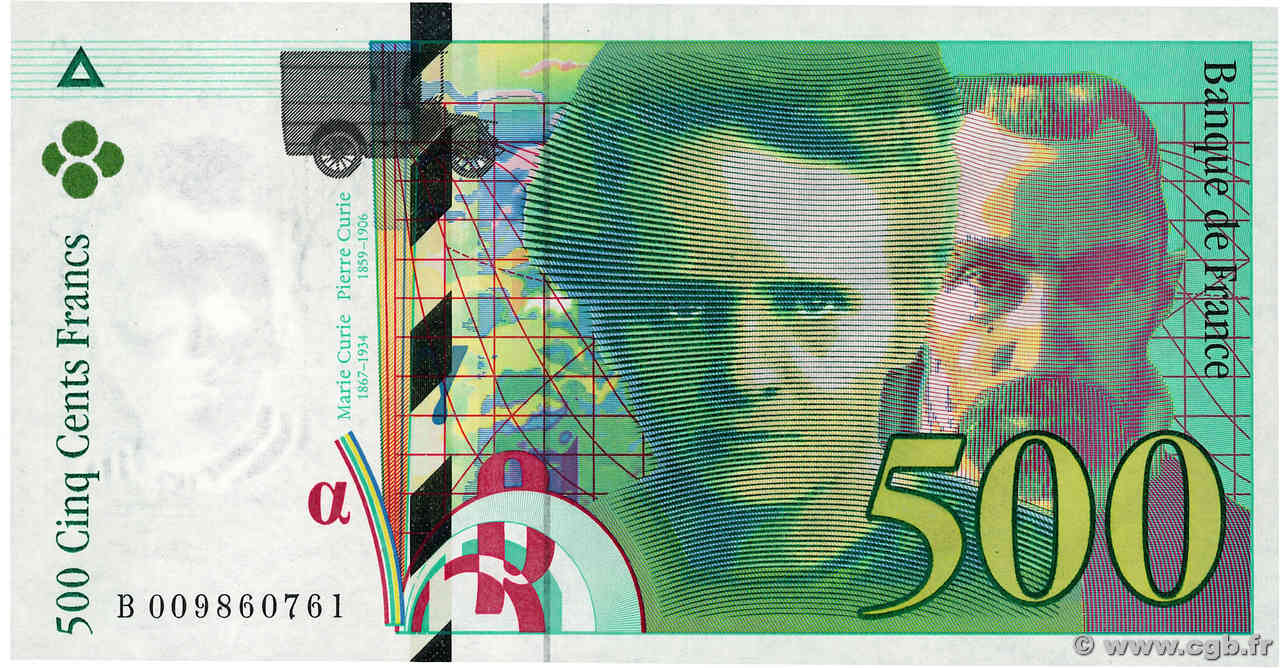 500 Francs PIERRE ET MARIE CURIE FRANKREICH  1994 F.76.01 fST+