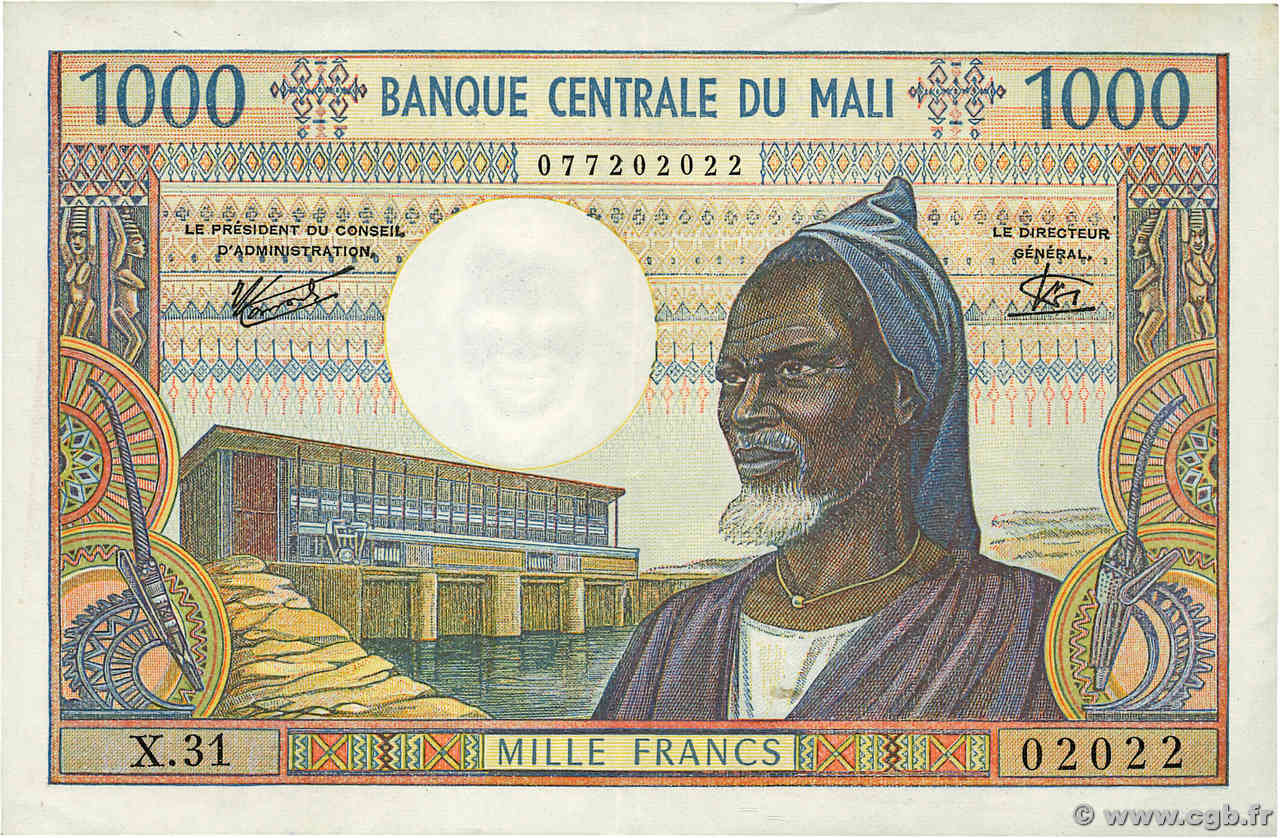 1000 Francs MALI  1970 P.13e pr.SUP