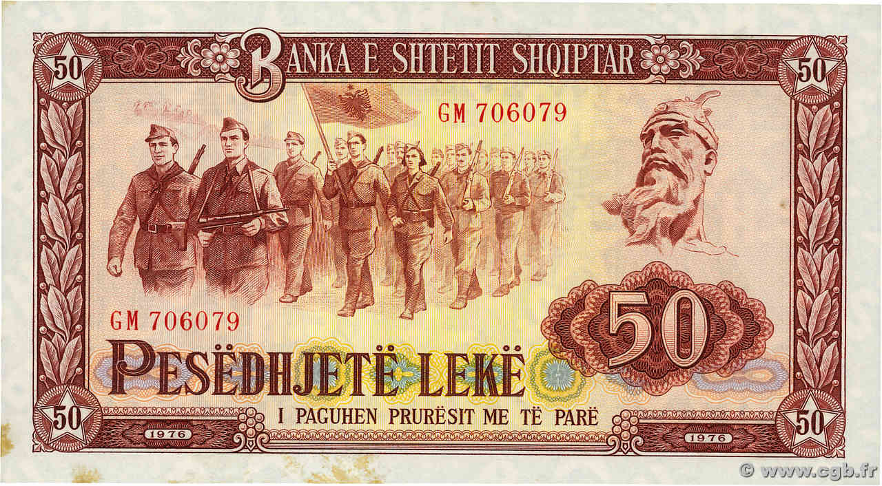 50 Lekë ALBANIE  1976 P.45b pr.SPL