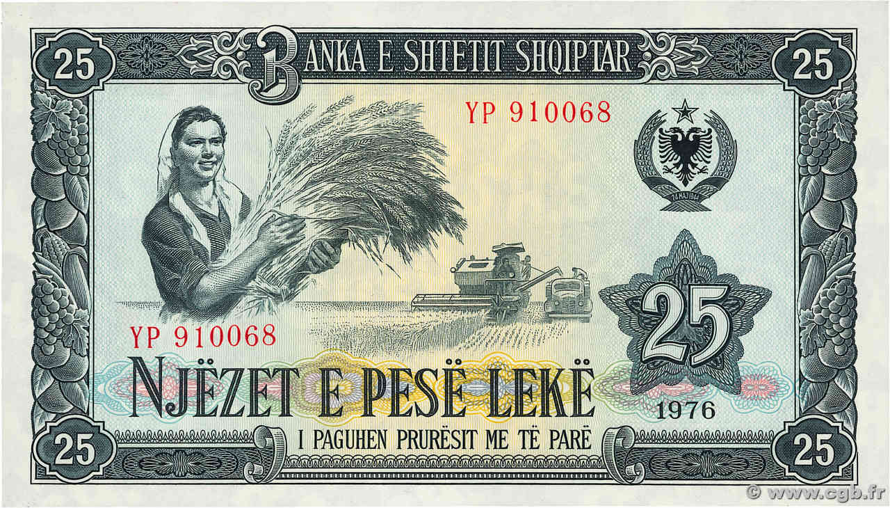 25 Leke ALBANIE  1976 P.44a NEUF