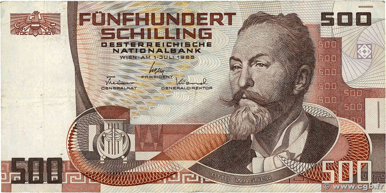 500 Schilling AUSTRIA  1985 P.151 F+