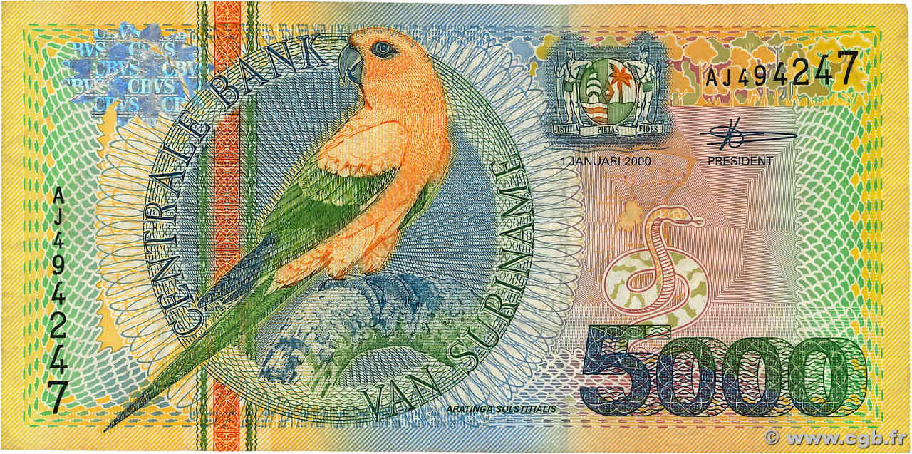 5000 Gulden SURINAM  2000 P.152 S