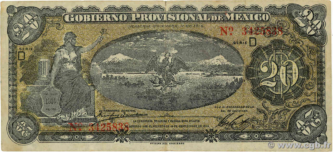 20 Pesos MEXICO Veracruz 1914 PS.1112a BB