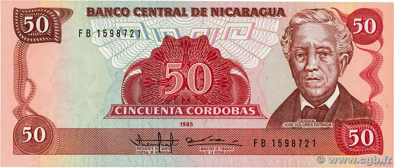 50 Cordobas NIKARAGUA  1985 P.153 ST