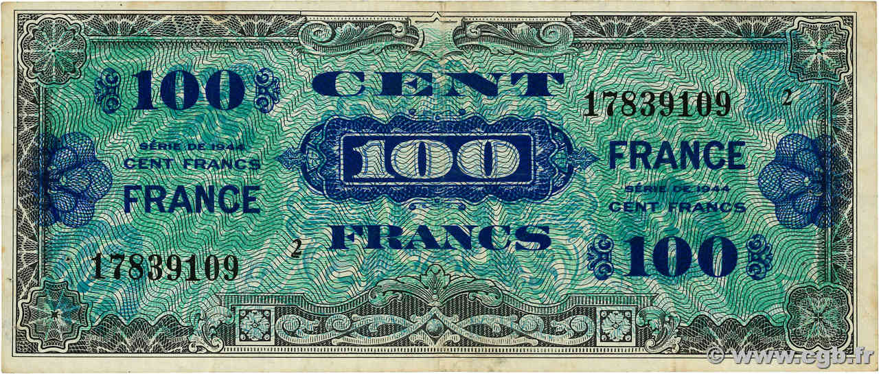 100 Francs FRANCE FRANCE  1945 VF.25.02 VF