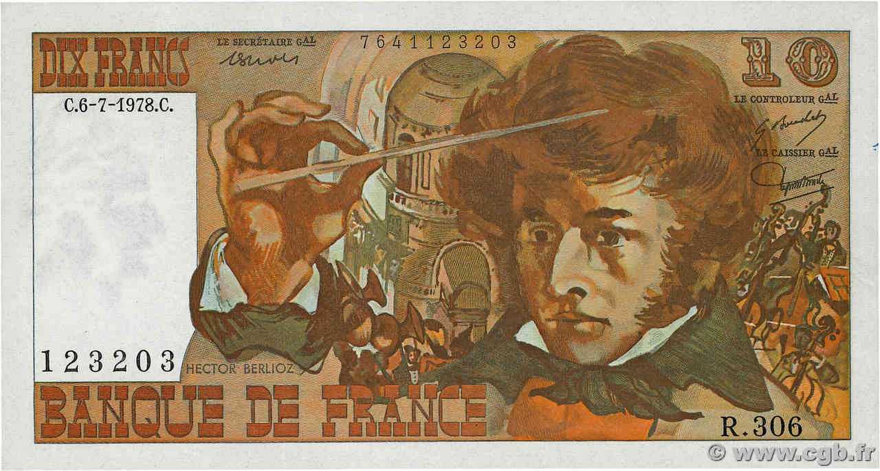 10 Francs BERLIOZ FRANCE  1978 F.63.25 SPL+