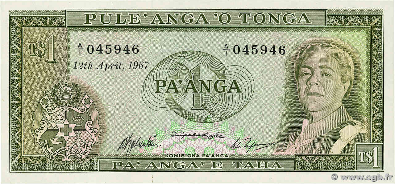 1 Pa anga TONGA  1967 P.14b UNC-