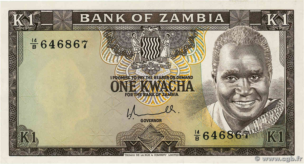 1 Kwacha ZAMBIA  1979 P.19a UNC-