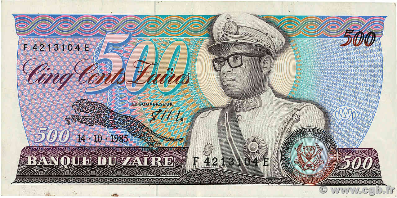 500 Zaïres ZAÏRE  1985 P.30b TTB+