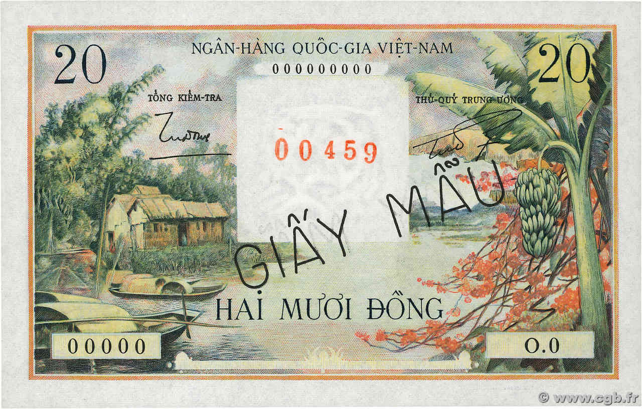 20 Dong Spécimen VIET NAM SUD  1956 P.04s NEUF