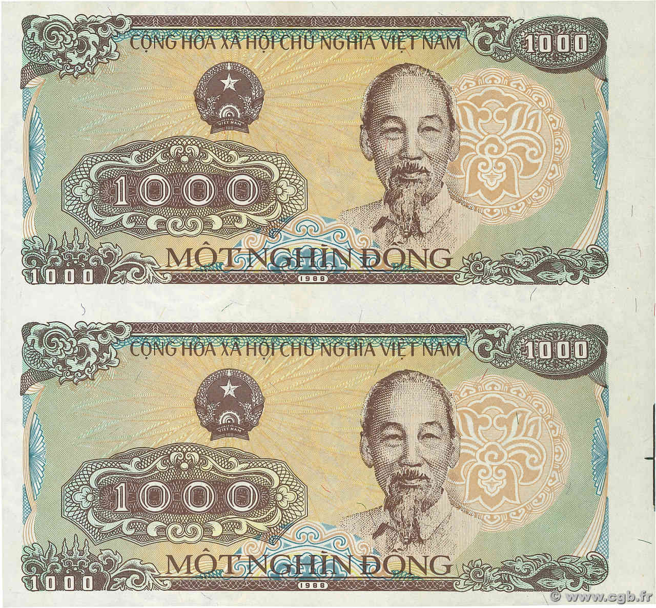 1000 Dong Épreuve VIET NAM  1988 P.106e AU