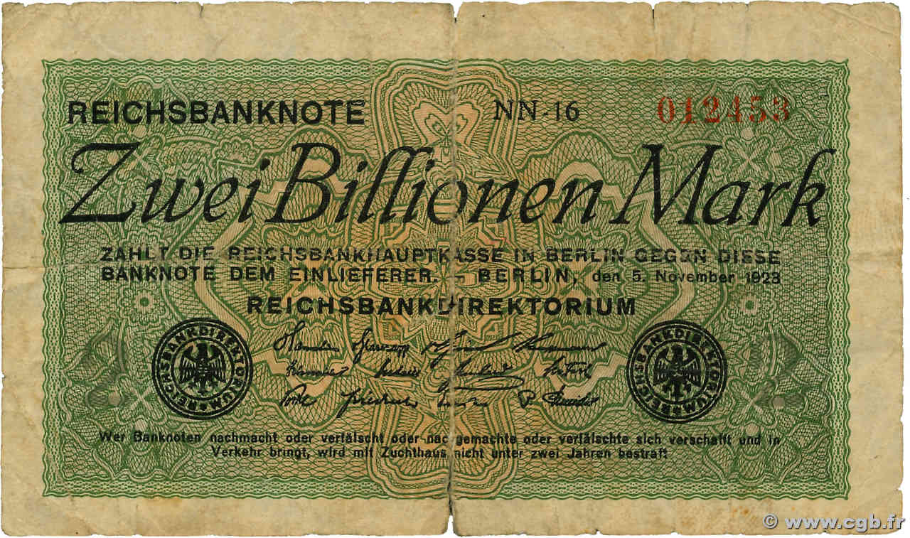 2 Billions Mark ALEMANIA  1923 P.135a MC