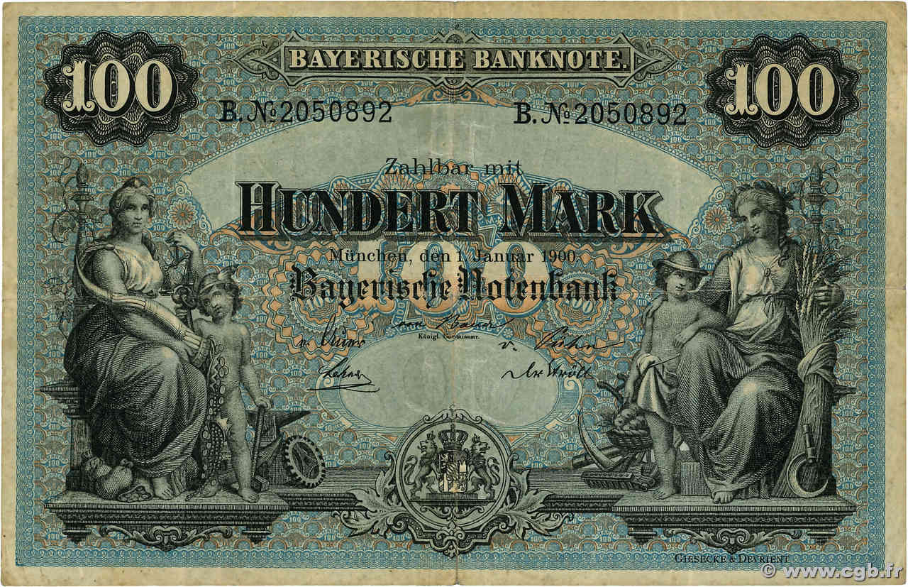 100 Mark GERMANIA Munich 1900 PS.0922 MB