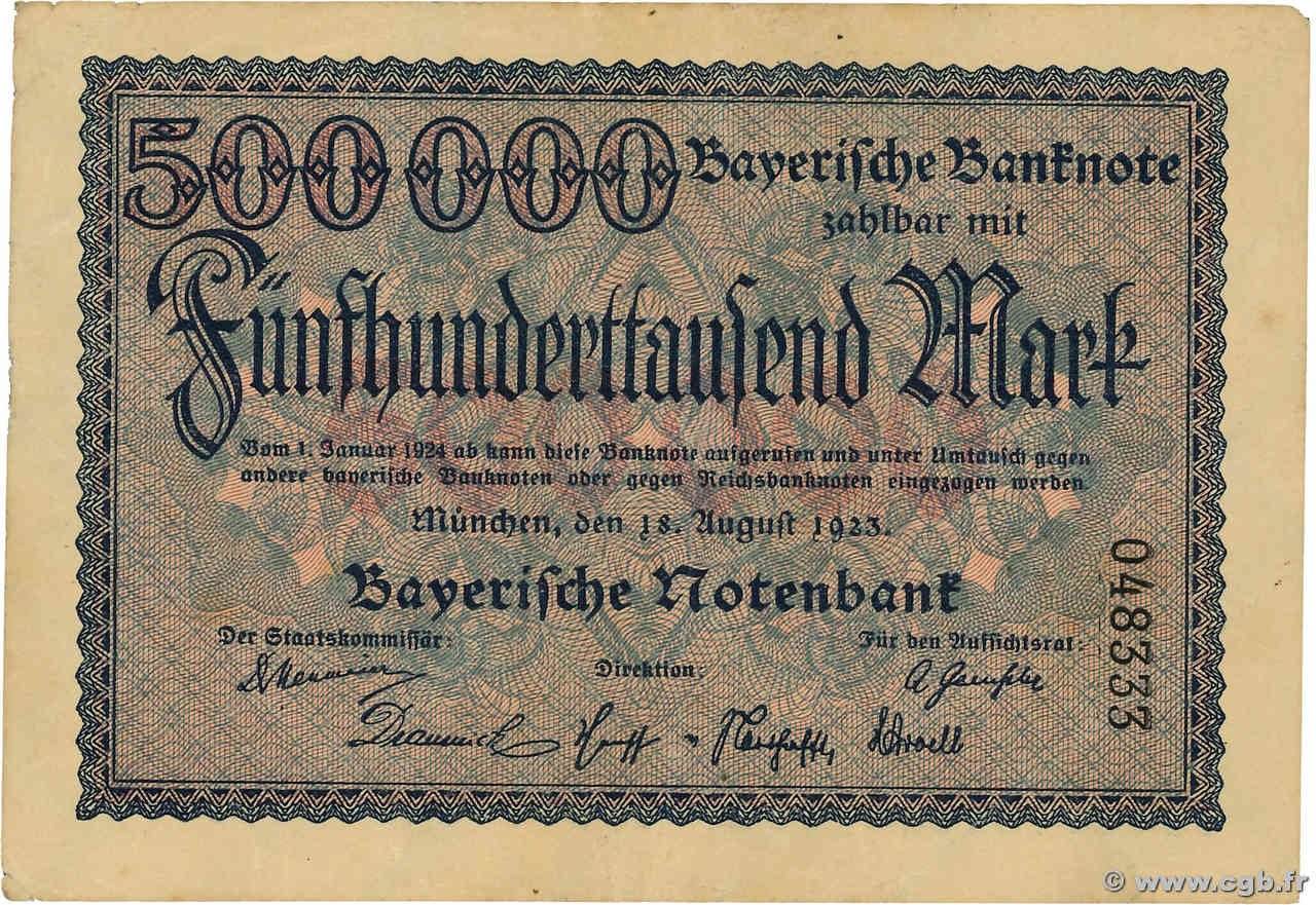 500000 Mark ALEMANIA Munich 1923 PS.0930 MBC