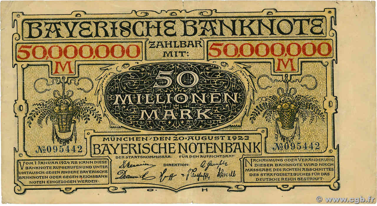 50 Millionen Mark ALEMANIA Munich 1923 PS.0934 BC+