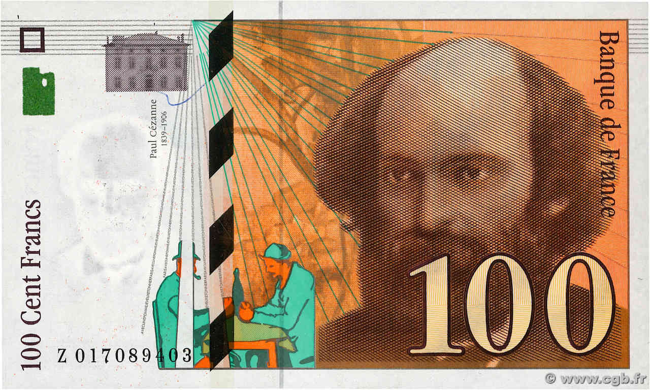 100 Francs CÉZANNE FRANCE  1997 F.74.01 UNC-