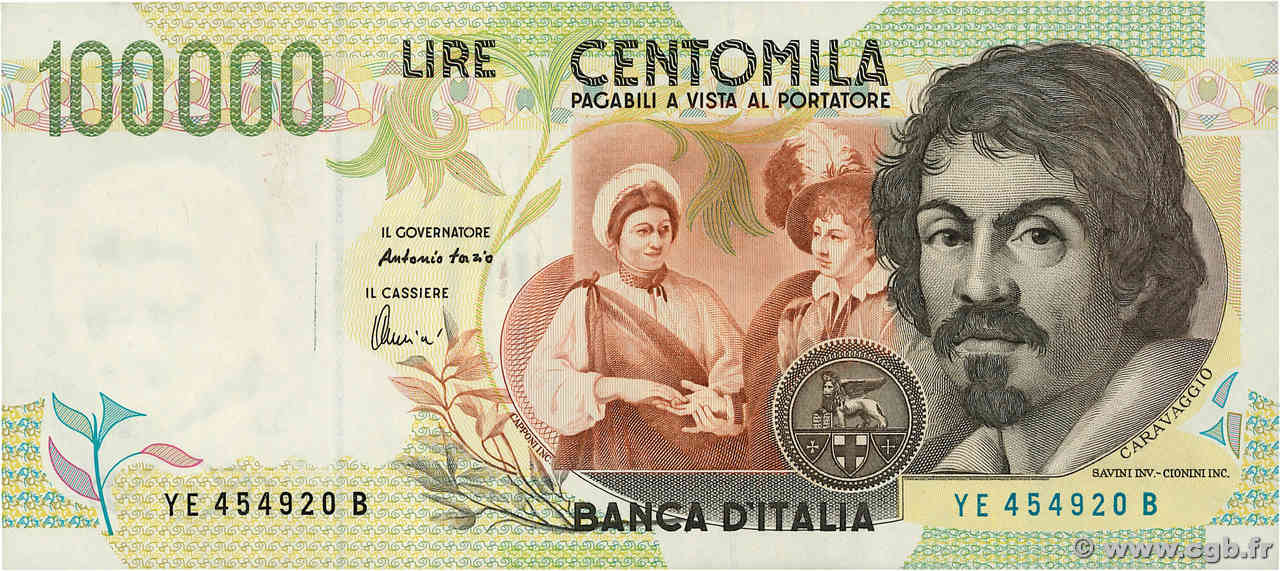 100000 Lire ITALIA  1994 P.117b MBC+