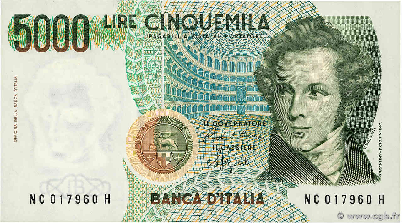 5000 Lire ITALIE  1985 P.111a pr.NEUF