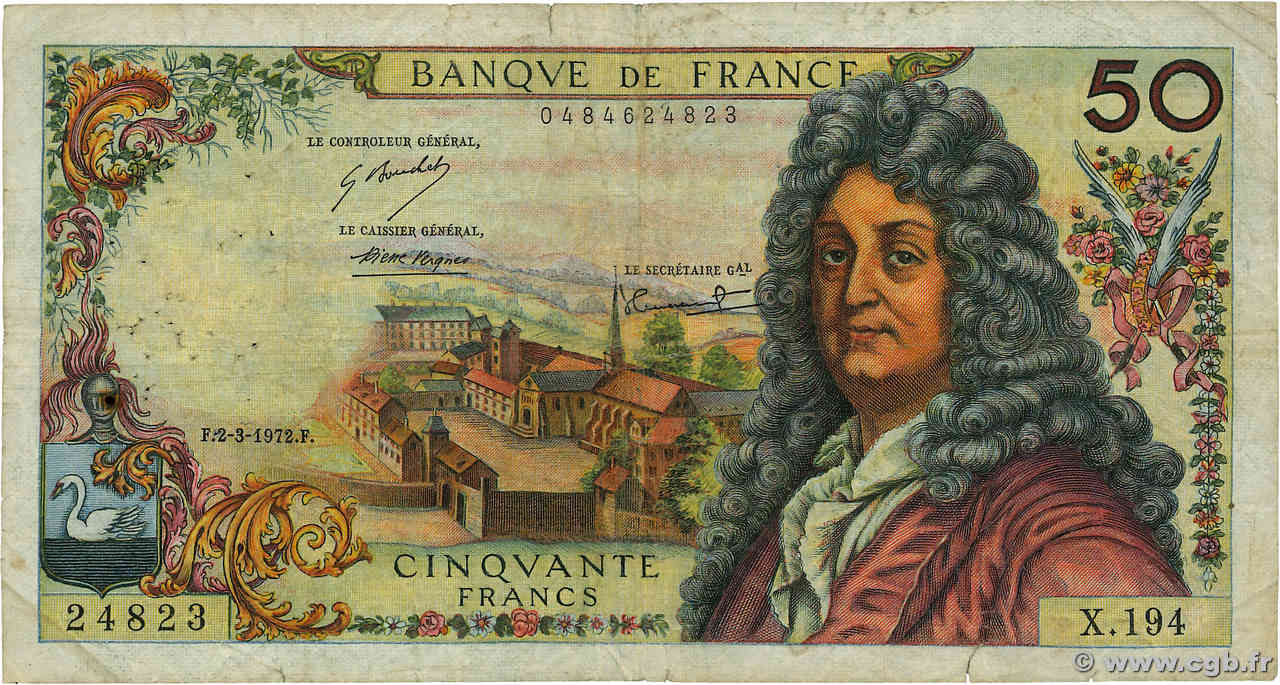 50 Francs RACINE FRANCE  1972 F.64.20 B+