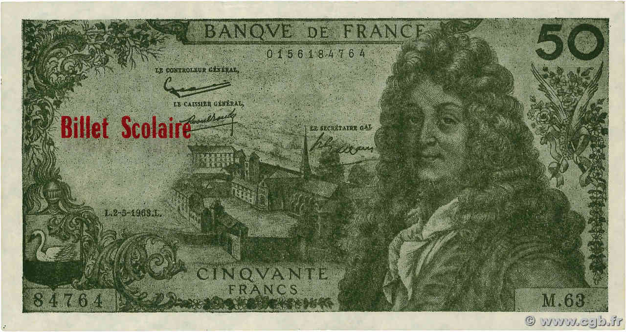 50 Francs Racine Scolaire FRANCE regionalismo e varie  1963 F.(64) BB