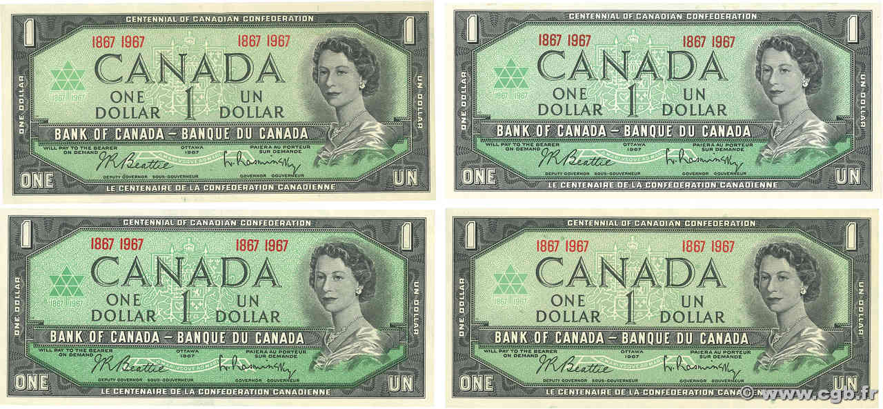 1 Dollar Lot CANADA  1967 P.084a SPL