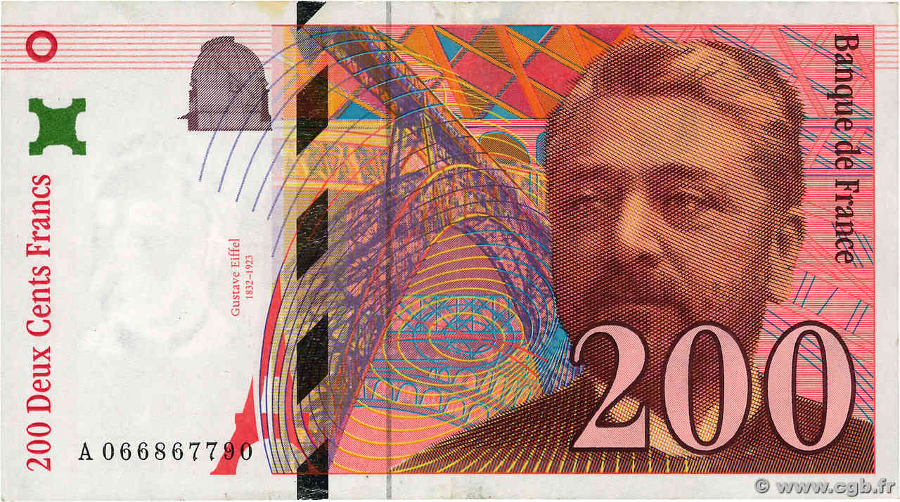 200 Francs EIFFEL FRANCE  1997 F.75.04b TTB