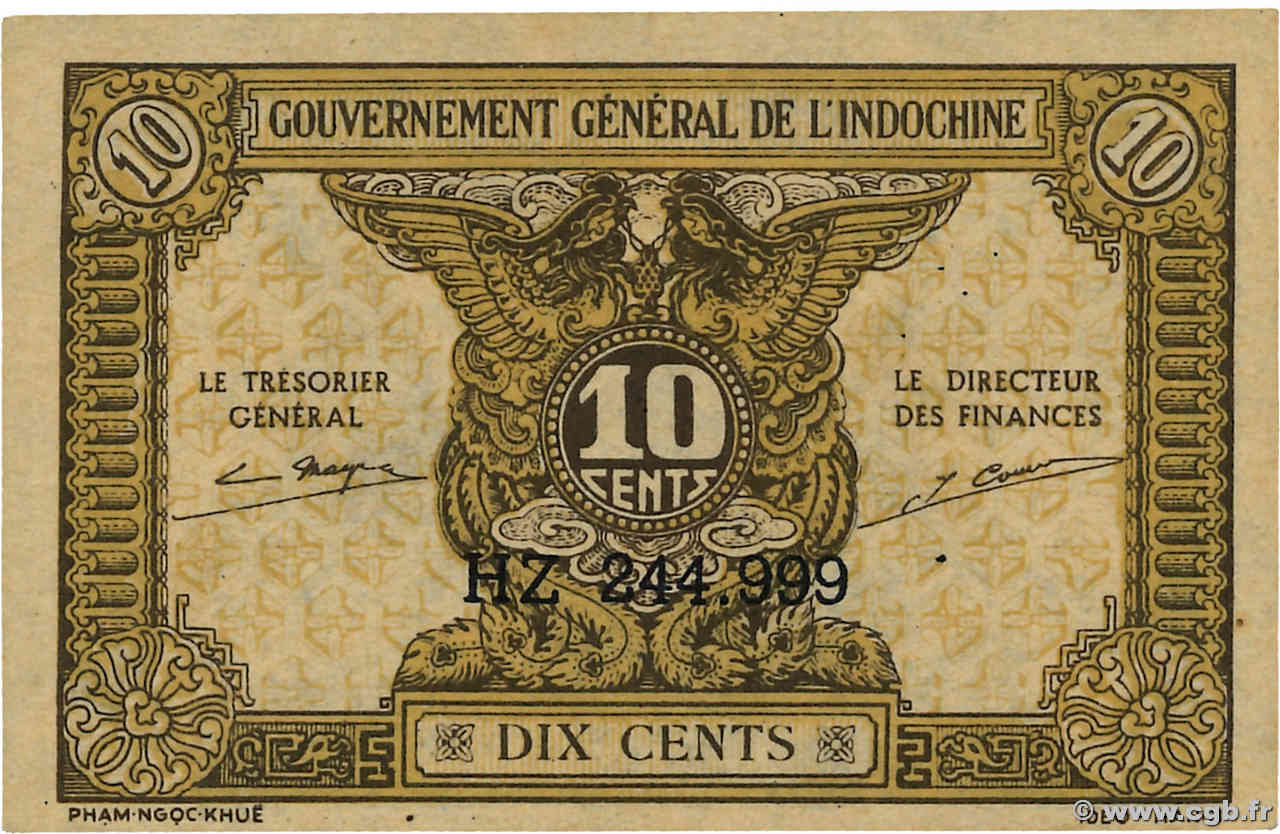 10 Cents INDOCHINE FRANÇAISE  1942 P.089a pr.NEUF