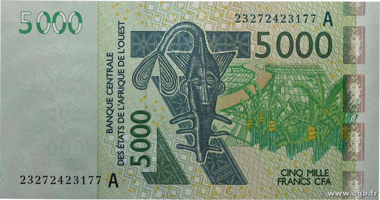 5000 Francs WEST AFRICAN STATES  2023 P.117A UNC