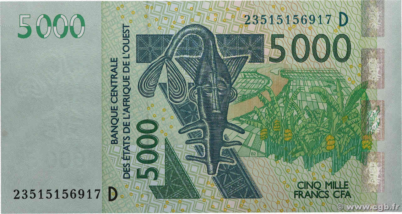 5000 Francs ÉTATS DE L AFRIQUE DE L OUEST  2023 P.417D pr.NEUF