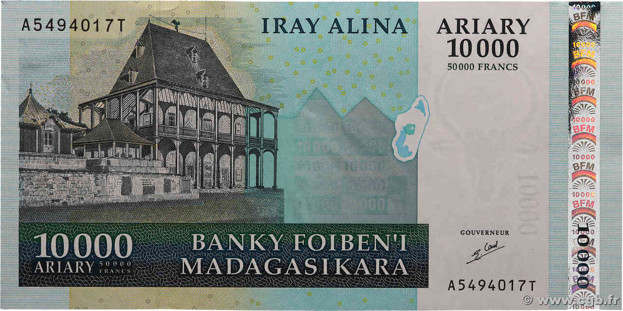 10000 Ariary MADAGASCAR  2007 P.092a SPL