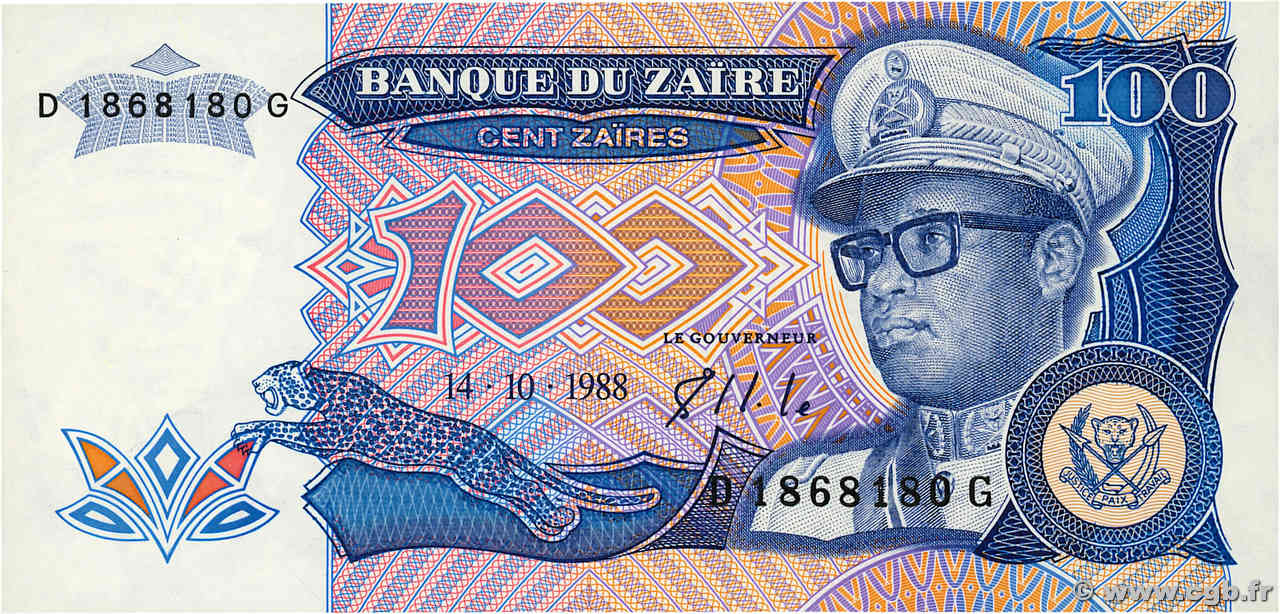 100 Zaïres ZAÏRE  1988 P.33a NEUF