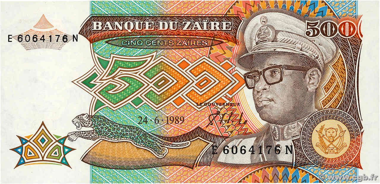 500 Zaïres ZAÏRE  1989 P.34a NEUF