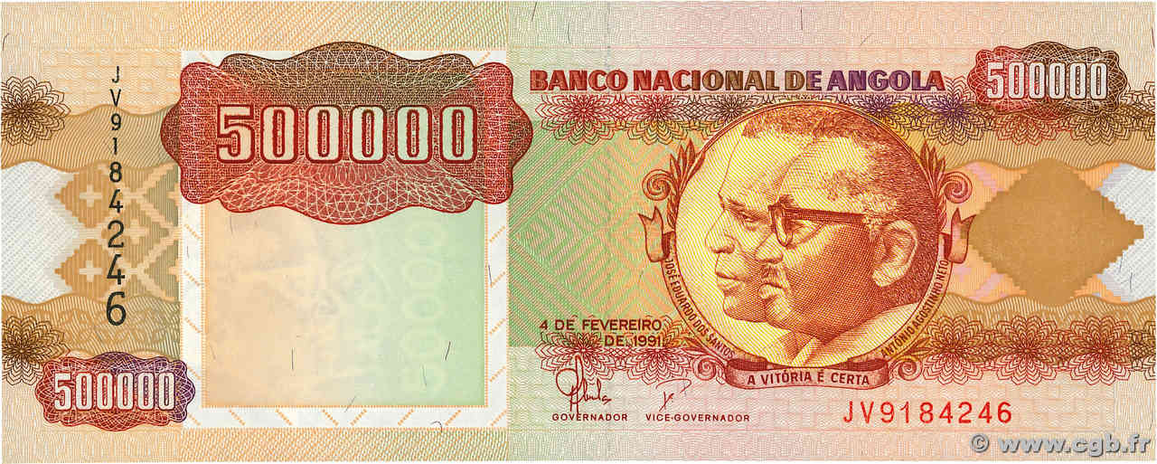 500000 Kwanzas ANGOLA  1991 P.134 UNC